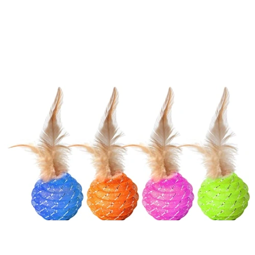 Cat Ball Toys with Feather